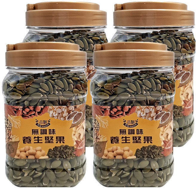 品鮮生活 原味南瓜子, 500g, 4罐