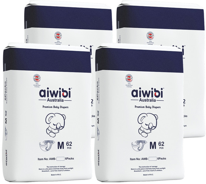 aiwibi 愛薇彼 零觸感瞬吸黏貼型尿布 6~11kg, M, 1488片