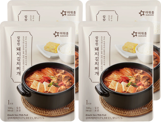 OURHOME 愛味弘 豬肉泡菜湯, 300g, 4包
