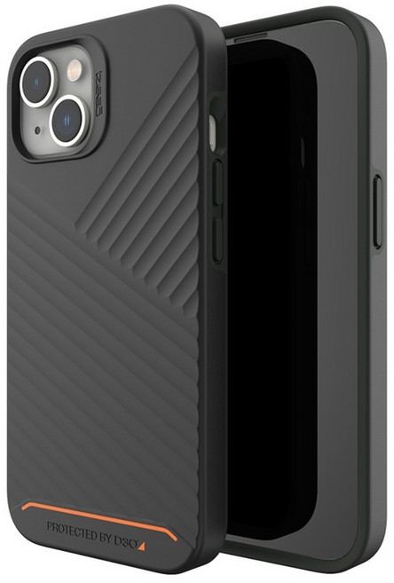 ZAGG Denali Snap 手機 保護殼 iPhone 14 Plus D3O 抗菌 軍規防摔 磁吸 黑橘條紋