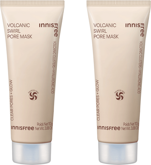 INNISFREE 台灣公司貨 火山泥雙效毛孔潔淨面膜 110g, 1入, 2條
