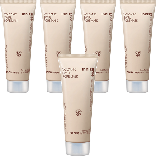 INNISFREE 台灣公司貨 火山泥雙效毛孔潔淨面膜 110g, 1入, 5條