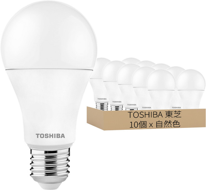 TOSHIBA 東芝 澄系列 LED球泡燈 11.8W 4000K, 自然色, 10個