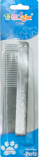 HELLO PET 哈囉佩特 寵物用寬平排梳 15.6cm, Silver, 1支