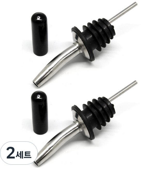 金屬倒酒器 2p + 細長酒瓶套 2p, 混合色, 2套