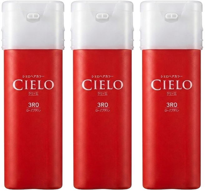 CIELO 宣若 EX 染髮霜 簡單一按 白髮專用 1劑40g + 2劑40g, 3RO 玫瑰棕, 3盒