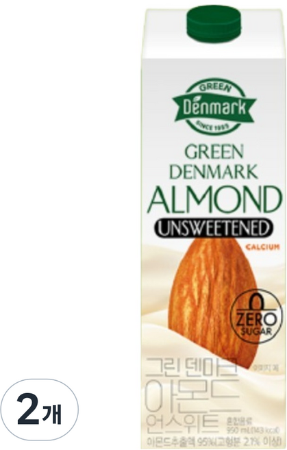Denmark Green Denmark 甜杏仁飲, 2個, 950ml