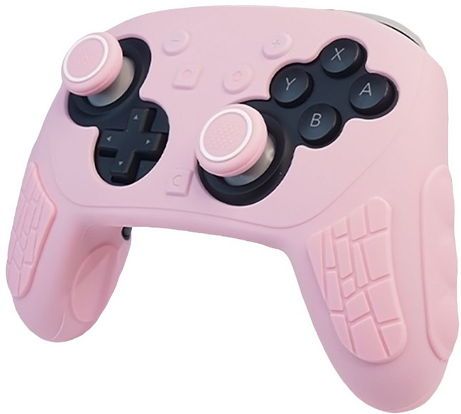 AKiTOMO 阿吉托摩 Switch2 PRO 全粉手把套 + 白圈搖桿帽, 櫻花粉, 1套, AKSW-399