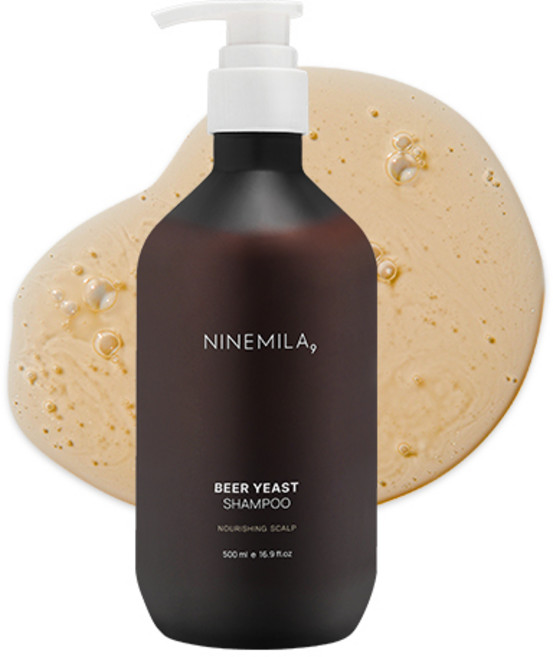 NINE MILA 啤酒酵母防脫髮洗髮乳, 500ml, 1組