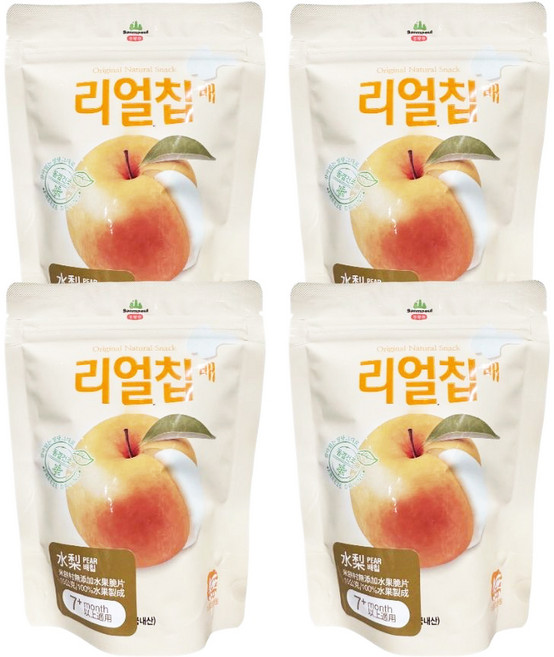 Sanmaeul 韓國米餅村 無添加水果脆片, 15g, 4包