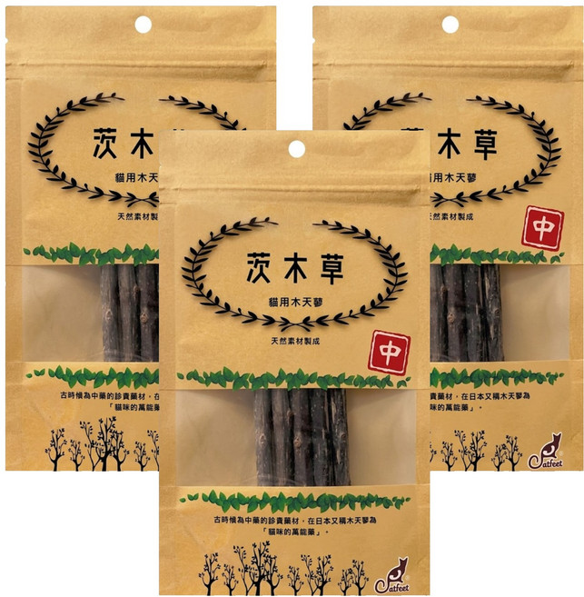 Catfeet 木天蓼棒 中款 5條, 茨木草, 3包