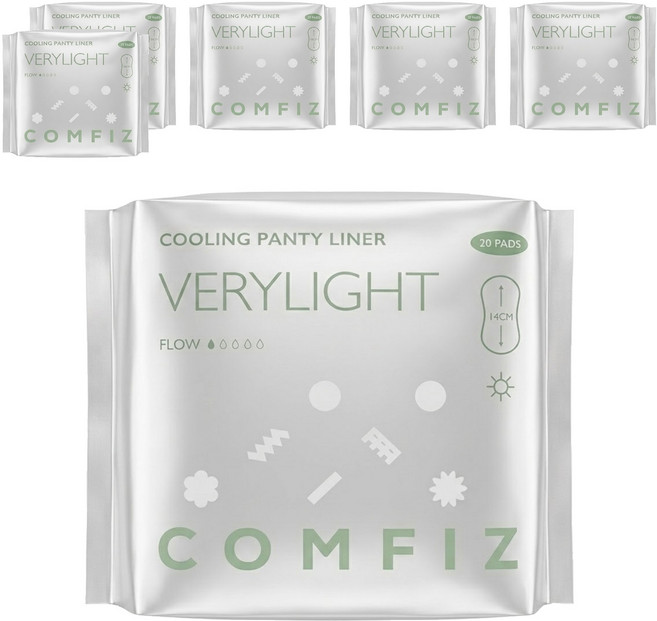 COMFIZ 康菲 超薄涼感衛生棉 護墊型, 護墊, 20片, 6包