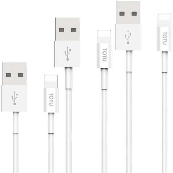 TOTU 拓途 耀系列 一組三入雙Type-C/PD充電傳輸快充線 0.5m/1m/2m 9/14/24g, 白色, 3條