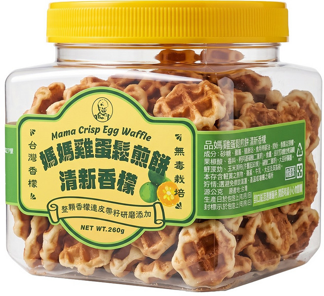 恩澤食品 媽媽雞蛋鬆煎餅 清新香檬, 260g, 1罐