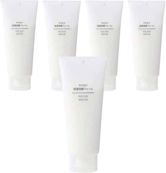 MUJI 無印良品 台灣公司貨 溫和保濕洗面乳, 200g, 5條