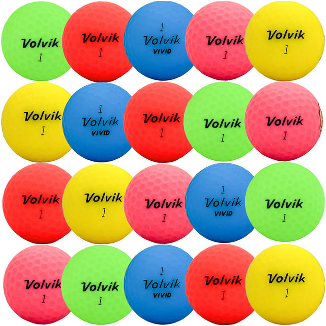 Volvik Vivid 高爾夫球 二手球 A級 20入組, 混合顏色, 1套, 20