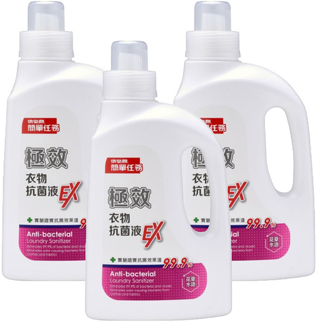 依必朗 簡單任務 極效衣物抗菌液EX 花草水語, 1L, 3瓶