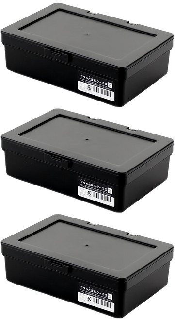 Sanada Seiko 掀蓋小物收納盒 l8088 S, 黑色, 3個