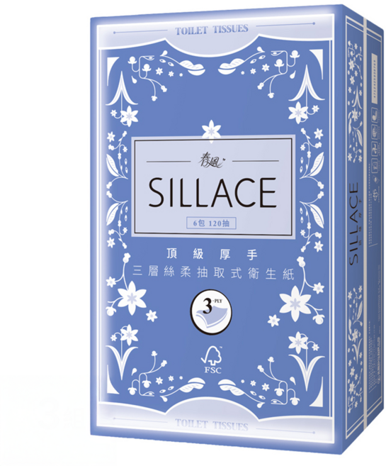 春風 SILLACE 抽取式衛生紙 3層 120張, 6包, 1袋