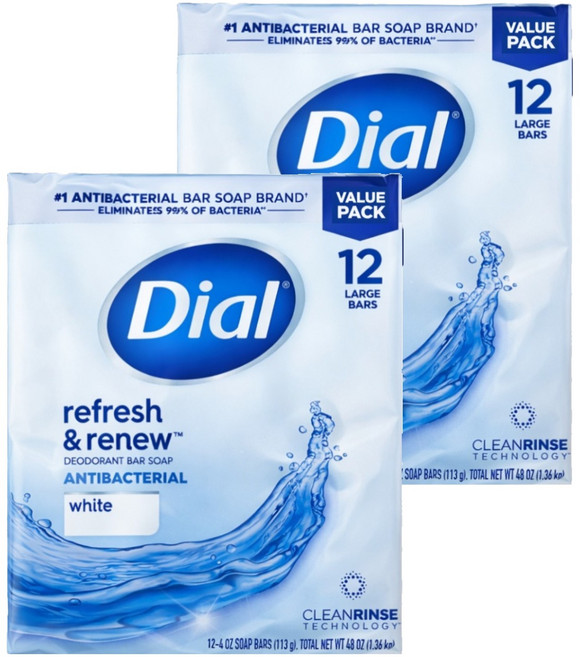 Dial 豐富泡沫亮白淨味香皂, 113g, 24個