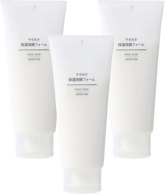 MUJI 無印良品 台灣公司貨 溫和保濕洗面乳, 200g, 3條