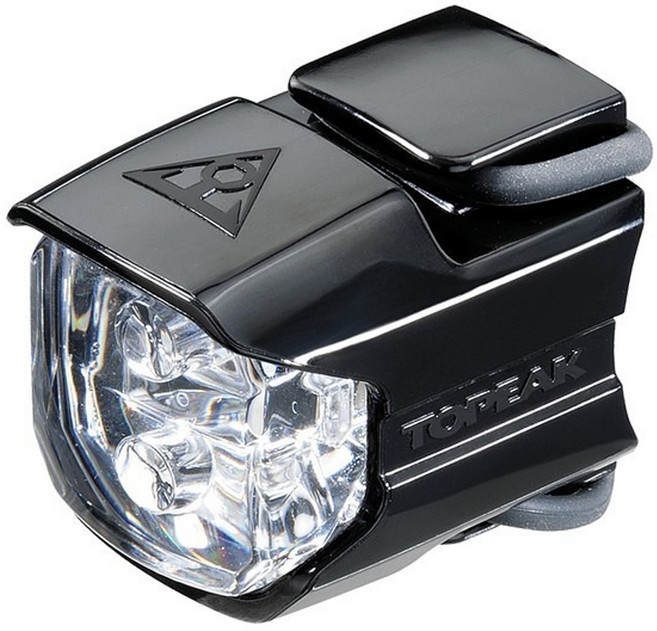 TOPEAK Lite Race 鑽戒型警示燈, 1個, Black body/White headlight