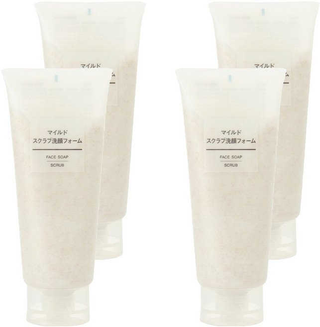 MUJI 無印良品 台灣公司貨 溫和去角質洗面乳, 200g, 4條