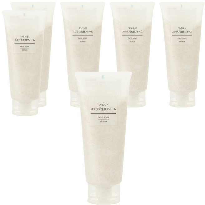 MUJI 無印良品 台灣公司貨 溫和去角質洗面乳, 200g, 6條