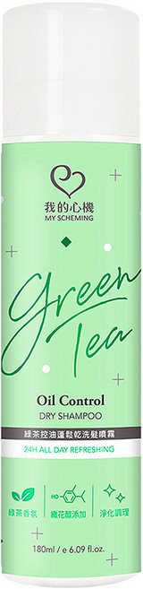MY SCHEMING 我的心機 控油蓬鬆乾洗髮噴霧 綠茶, 180ml, 1瓶