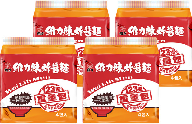 維力 辣炸醬麵重量包 123g, 16包