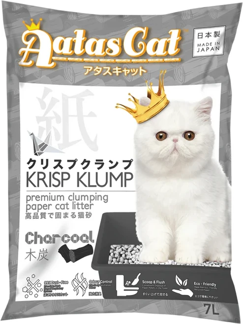 Aatas Cat 加冕貓 紙砂紙貓砂, 活性碳, 7L, 1包