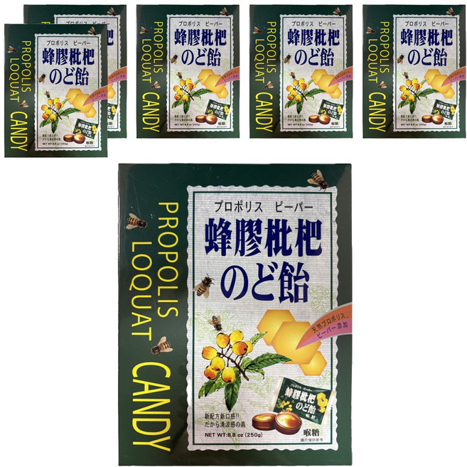 綠得製菓 蜂膠枇杷喉糖, 6盒, 250g