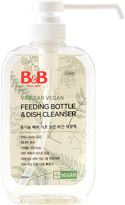 B&B 奶瓶餐盤洗潔精, 600ml, 1瓶