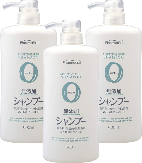 Pharmaact 無添加洗髮精, 600ml, 3瓶