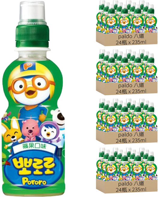 paldo 八道 啵樂樂乳酸飲 蘋果, 235ml, 96瓶