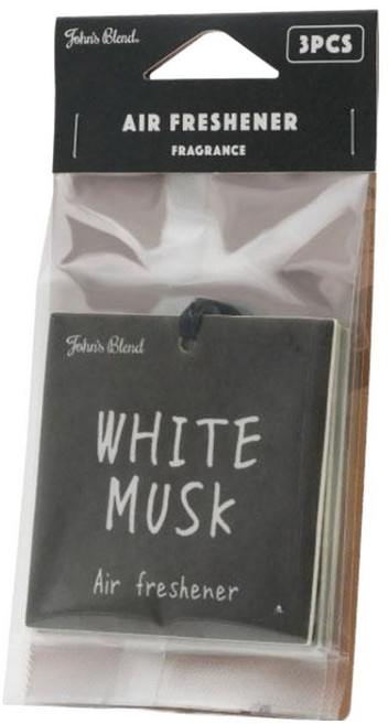 John's Blend 吊掛式香氛片 方形 3入, 1組, White Musk