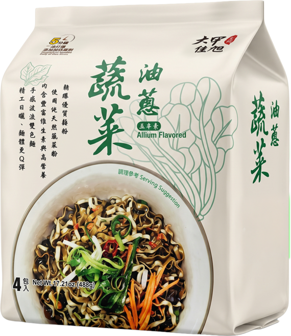 大甲佳旭 大甲乾麵 蔬菜油蔥拌麵 五辛素 122g, 4包