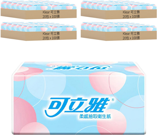 Klear 可立雅 柔感抽取衛生紙, 1入, 80包