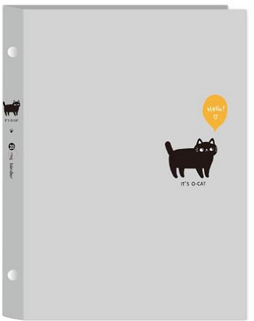 JOY STAR 九達 O Cat 斬形貓 20孔細版夾 JBN-240D 17.1 x 23.5 x 2.2cm, 灰色, 1本