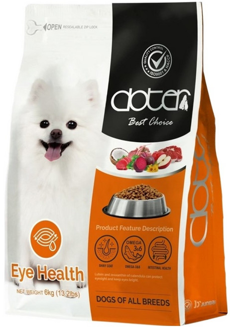 doter 寵愛物語 淺色犬 護眼保健 犬飼料, 1袋, 6kg