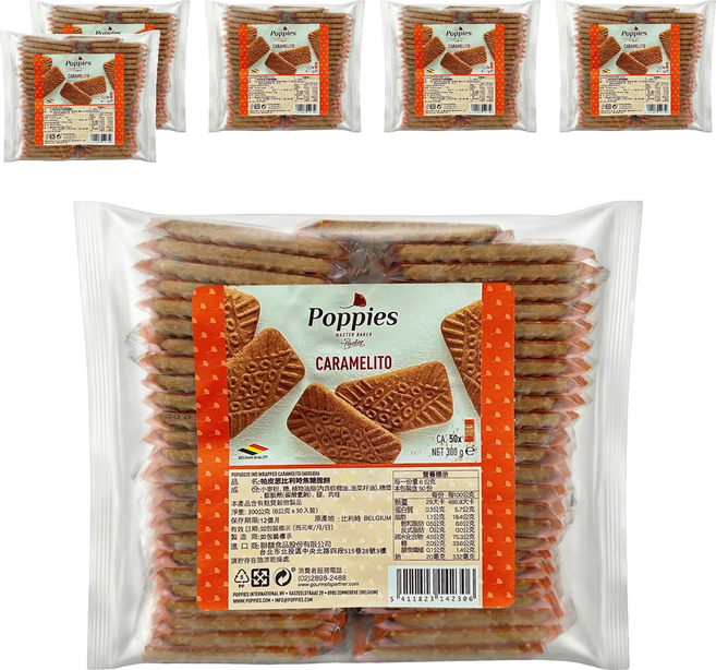 Poppies 帕皮思 焦糖脆餅, 300g, 6袋