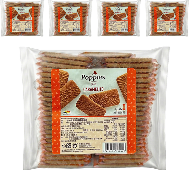 Poppies 帕皮思 焦糖脆餅, 300g, 5袋