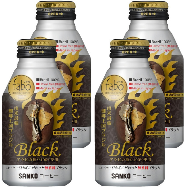 日本 SANKO fabo 優質黑咖啡飲料, 4個, 275ml