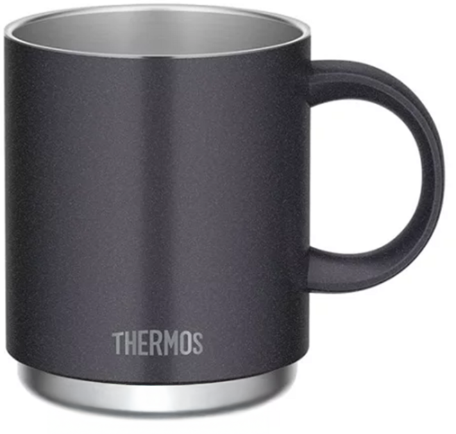 THERMOS 膳魔師 日本牌 350ml 不鏽鋼 真空斷熱 馬克杯 無杯蓋 JDS-350 金鋼灰 1個