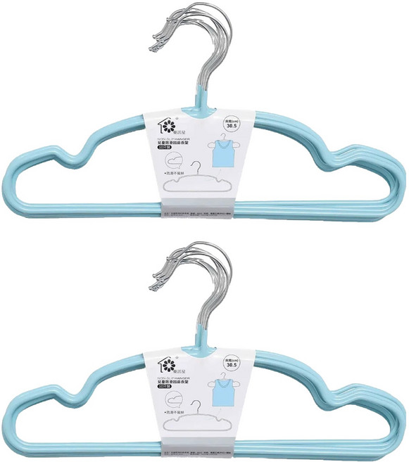 樂活屋 兒童防滑凹肩衣架10件組 肩寬30.5cm, 顏色隨機, 2組