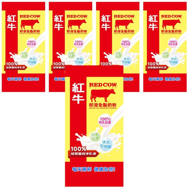 RED COW 紅牛 即溶全脂奶粉, 500g, 5包