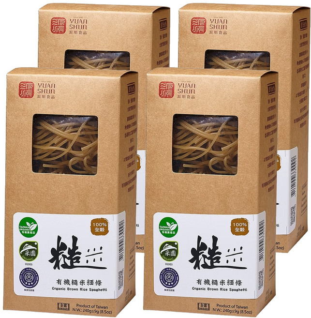 源順食品 有機糙米糆條 3入, 240g, 4包