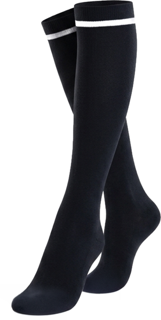 DONATI SOCKS 高級雙色條紋及膝高爾夫絲襪 40D, 黑色過膝長筒襪, 1個