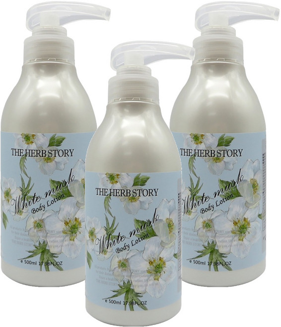 THE HERB STORY 白麝香身體乳, 500ml, 3個