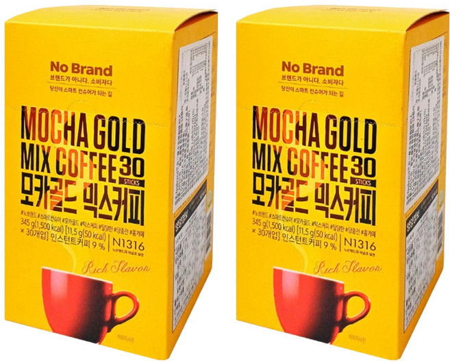 No Brand 三合一摩卡金牌咖啡, 11.5g, 30包, 2盒